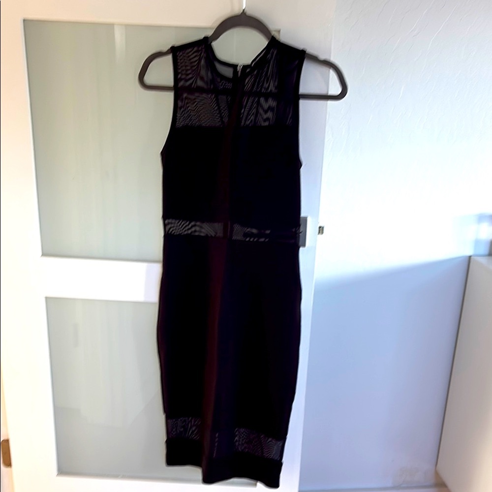 French Connection Black Mock Neck Sheath Dress